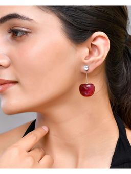 VOJ - Gold-Plated Cherry Drop Earrings