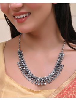 VOJ - Silver-Toned Silver-Plated Oxidized Necklace