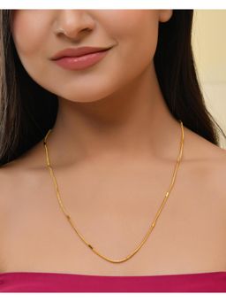 VOJ - Gold Plated Pipe Chain For Women
