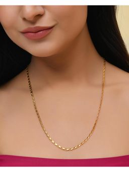 VOJ - Gold Plated Designer Biscuit Shaped Chain For Women