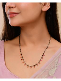 VOJ - Gold Plated Ad Studded Drop Shaped Mangalsutra