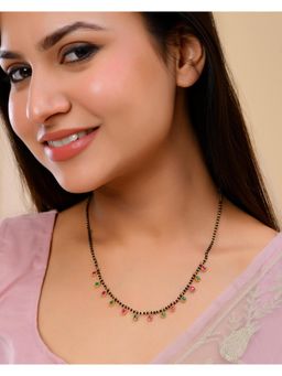 VOJ - Gold Plated Ad Studded Drop Shaped Mangalsutra