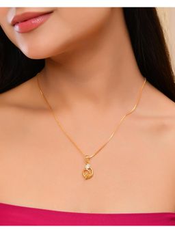 VOJ - Gold Plated Designer Ad Studded Pendant With Chain Necklace