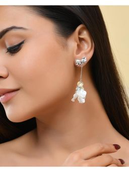 VOJ - Silver Plated Bow Drop Earrings