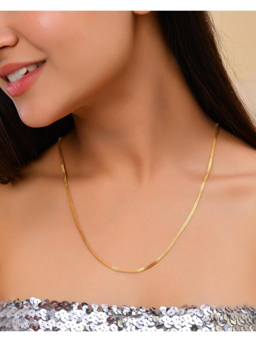 VOJ Gold Plated Designer Box Women Chain