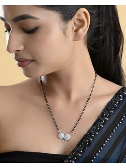 VOJ - Silver Plated Stone Studded Elegant Mangalsutra