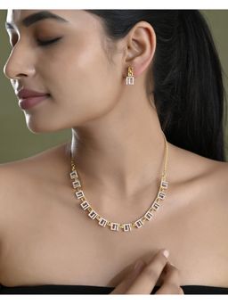 VOJ - Gold Plated Geometrical Ad Jewellery Set