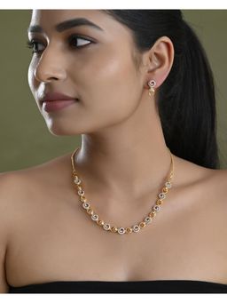 VOJ - Gold Plated Circular Ad Jewellery Set