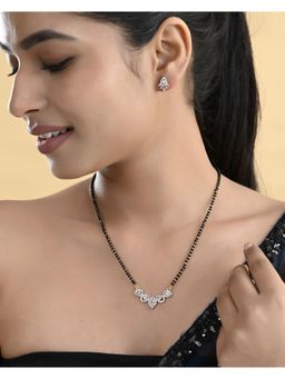 VOJ - Gold Plated Tear Drop Shape Ad Mangalsutra Set