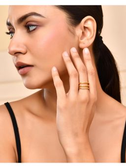 VOJ - Gold Plated Anti tarnish Muti Layer Finger Ring