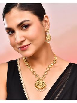 VOJ - Gold Plated Anti Tarnish Temple Jewellery Set