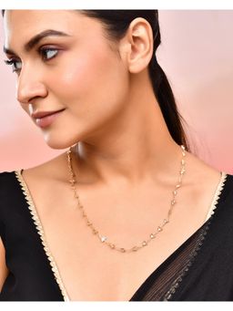 VOJ - Women Gold Plated Triangular Stone Studded Chain