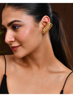 VOJ - 18K Gold Plated Circular Openable Ear Cuff