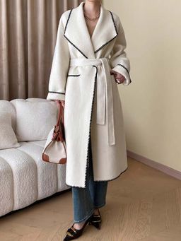 MISS MOSA BY AKANKSHA - White Brussels Luxe Oversized Wintercoat