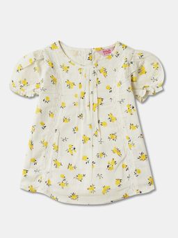 R&B - Ivory Cotton Floral Top