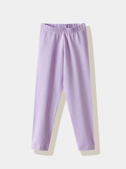 R&B - Lavender Cotton Blend Solid Leggings