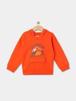 R&B - Orange Cotton Graphic Hoodie