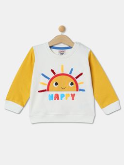 R&B - White Cotton Graphic Sweatshirt