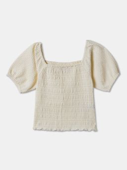 R&B - Off White Cotton Textured Top