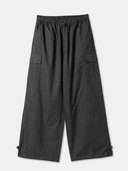 R&B - Black Cotton Solid Trouser