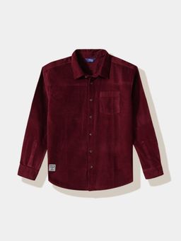R&B - Wine Cotton Solid Shirt