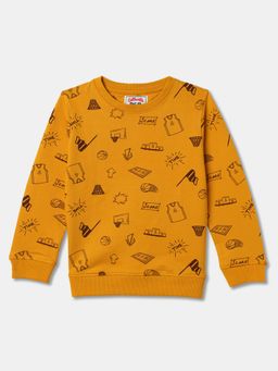 R&B - Green Cotton Blend Printed Sweatshirt