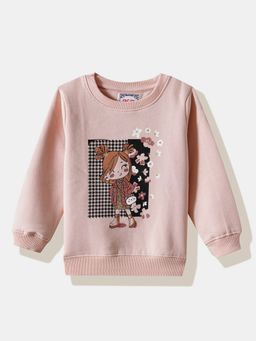 R&B - Pink Cotton Printed Sweatshirt
