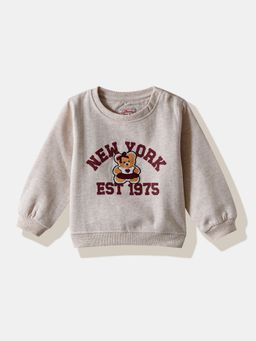 R&B - White Cotton Blend Printed Sweatshirt
