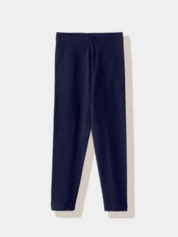 R&B - Navy Blue Cotton Solid Leggings