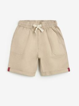 Campana - Brown Cotton Solid Shorts