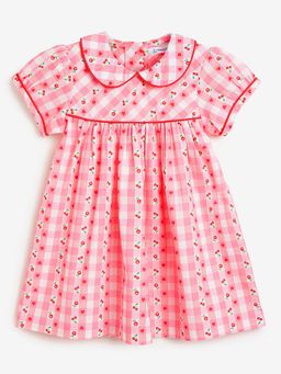 Campana - Pink Cotton Checks Dress
