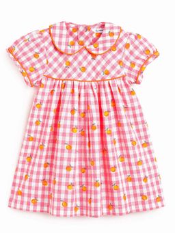 Campana - Pink Cotton Checks Dress