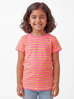 Campana - Pink Cotton Stripes T-Shirt