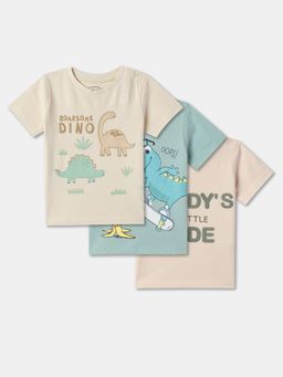 R&B - Multi-Color Cotton Graphic T-Shirt (Pack of 3)