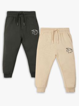 R&B - Multi-Color Cotton Solid Joggers (Pack of 2)