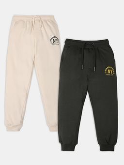 R&B - Multi-Color Cotton Graphic Joggers (Pack of 2)