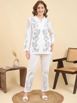 ZUMMER - White Embroidered Co-Ord Set