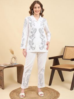 ZUMMER - Embroidered White Co-Ord Set