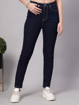 Style Quotient - Women Dark Blue Slim Fit High Rise Stretchable Jeans