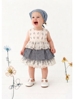 FURR BALLS - Organic Infant Buta Weave Infant Bubble Romper