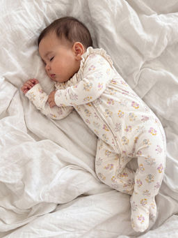 Oh My Bebe - Organic Cotton Posie Print Baby Romper