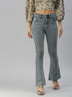 SHOWOFFFF - Women Clean Look Grey Bootcut Denim Jeans