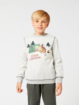 One Friday - Grey Solid Sweat Shirt