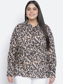 Oxolloxo - Bold Bash Animal Print Plus Size Women Shirt