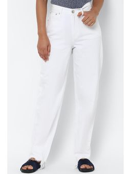 American Eagle - Women White Ripped Baggy Mom Jeans