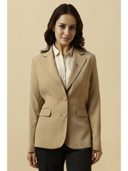 Allen Solly - Women Khaki Regular Fit Blazer