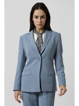 Van Heusen - Women Blue Solid Blazer