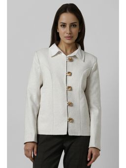 Van Heusen - Women White Textured Blazer