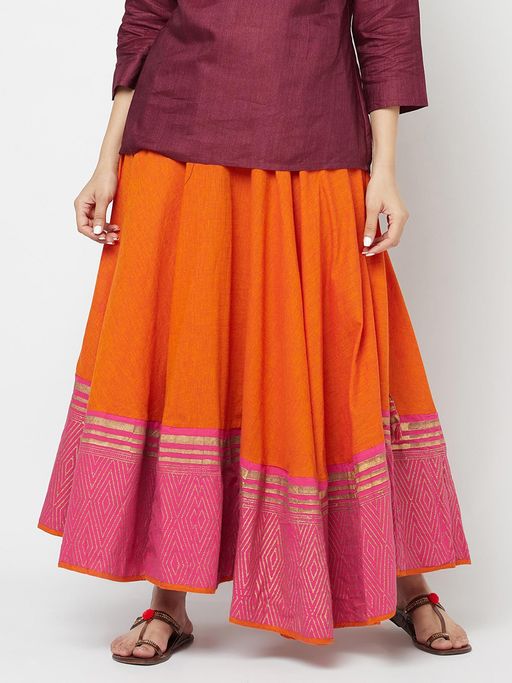 Buy Fabindia Cotton Ghera Long Skirt (XS) Online