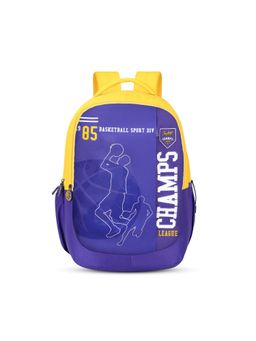Skybags - Unisex Klan Plus Champs Blue-Yellow Printed Casual Backpack (9-10 Years)